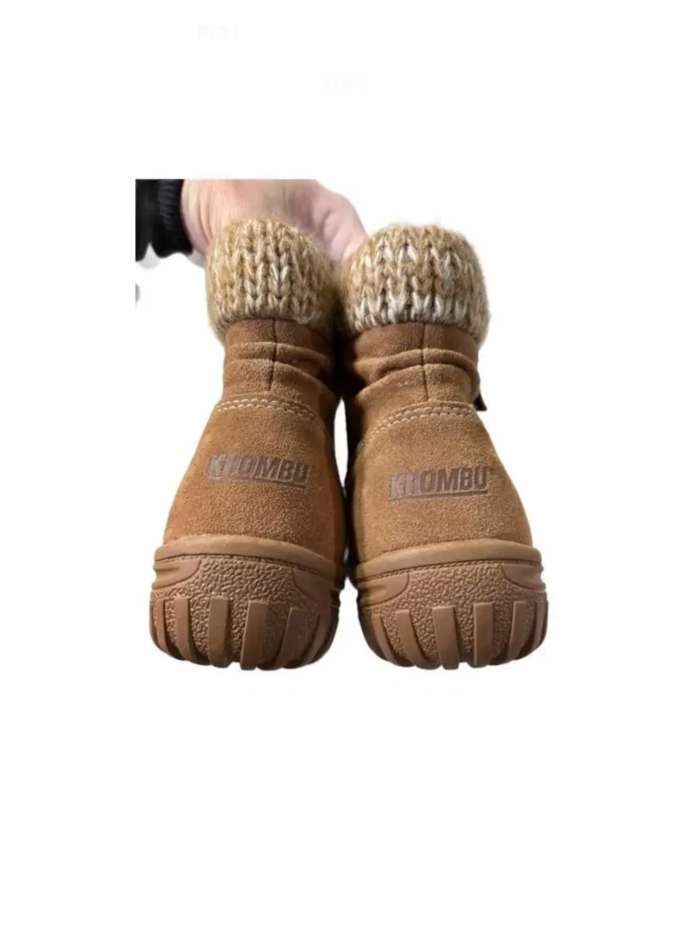 Khumba Laura Bootie Suede All Weather Leather Padded Ankle Boot Crochet Tan 8